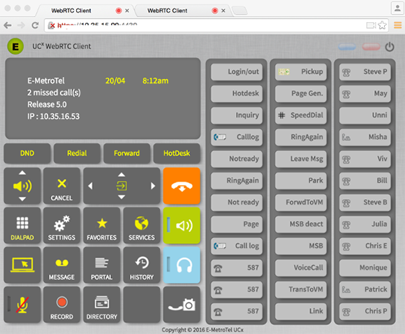 eMotel WebRTC Client